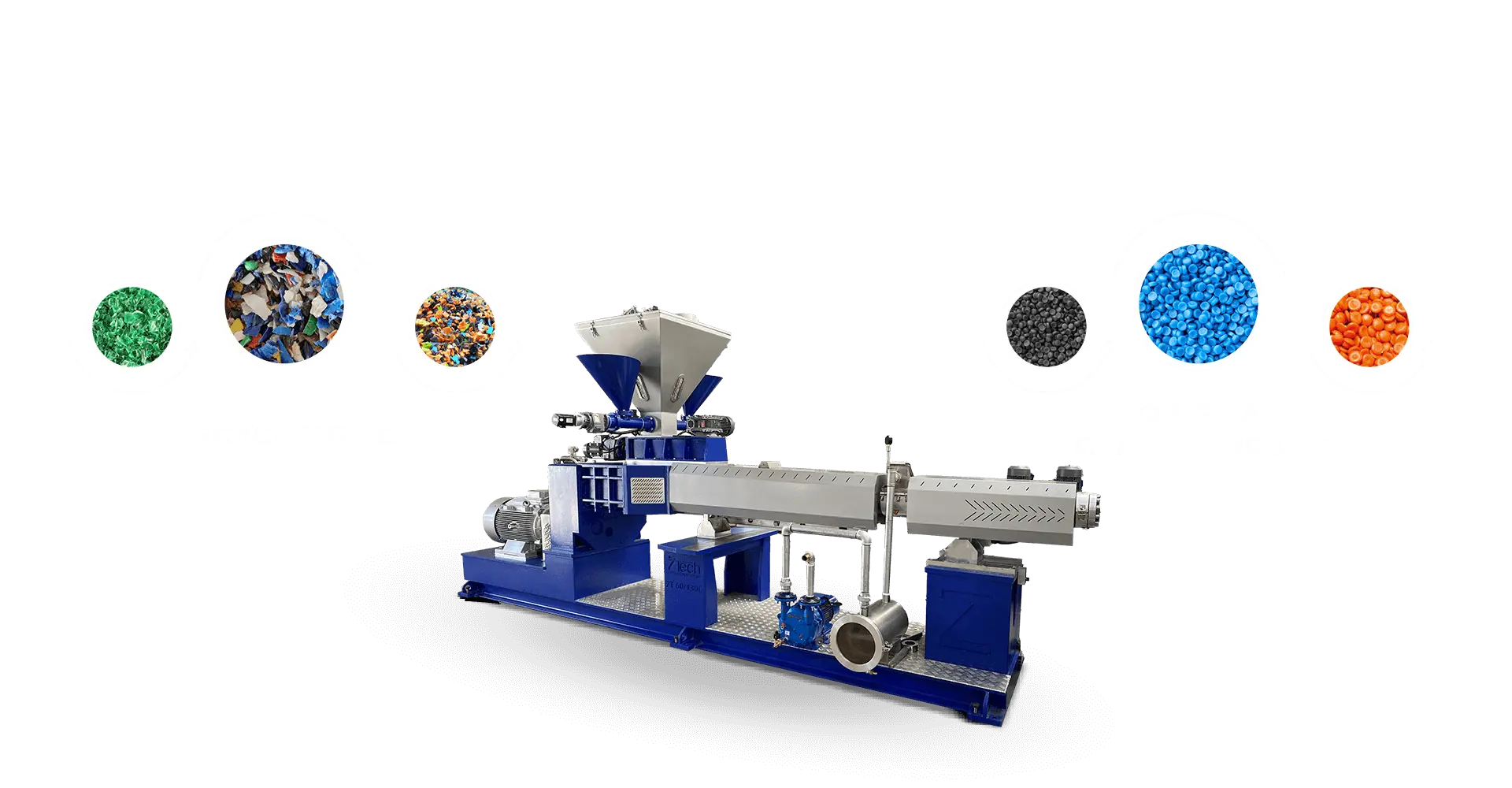 Co-Rotating Conical Twin Screw Recycling and Compaund Line
